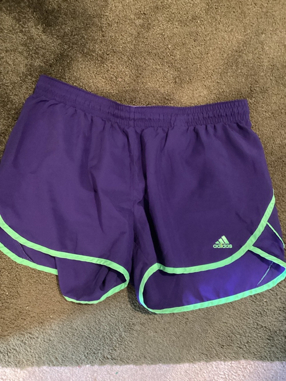 adidas Purple Athletic Shorts with Mint Trim